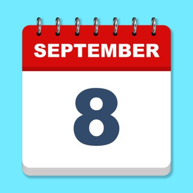 Mavi arkaplanda Eylül takvimi simgesi