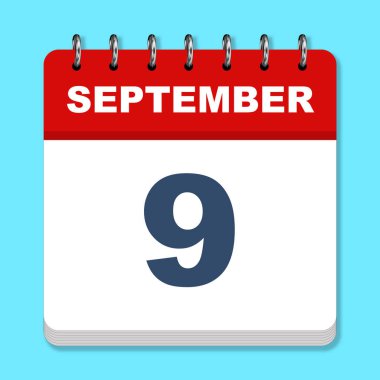 Mavi arkaplanda Eylül takvimi simgesi