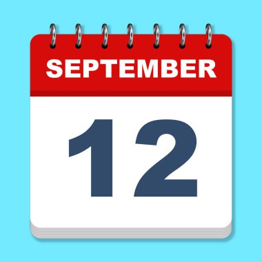 Mavi arkaplanda Eylül takvimi simgesi