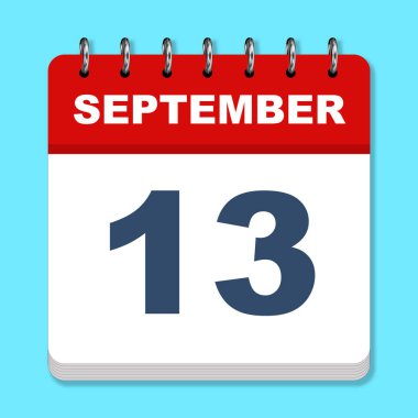 Mavi arkaplanda Eylül takvimi simgesi