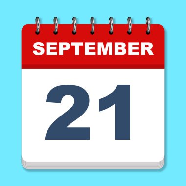 Mavi arkaplanda Eylül takvimi simgesi