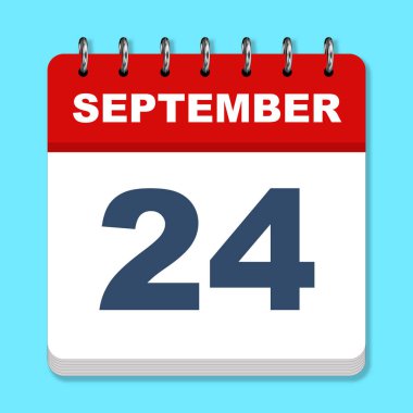 Mavi arkaplanda Eylül takvimi simgesi