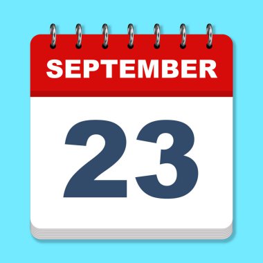Mavi arkaplanda Eylül takvimi simgesi
