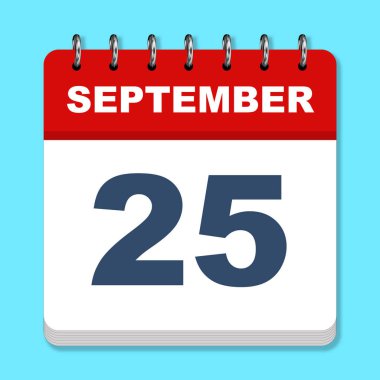 Mavi arkaplanda Eylül takvimi simgesi