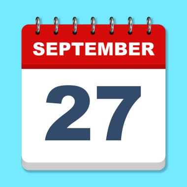 Mavi arkaplanda Eylül takvimi simgesi