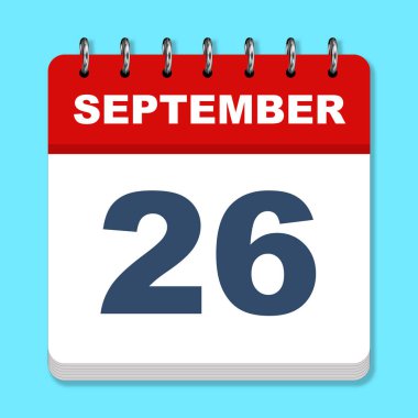 Mavi arkaplanda Eylül takvimi simgesi