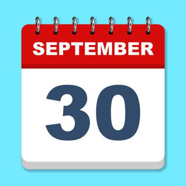Mavi arkaplanda Eylül takvimi simgesi