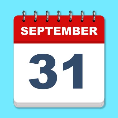 Mavi arkaplanda Eylül takvimi simgesi