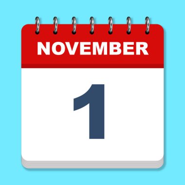 Mavi arkaplanda Kasım takvimi simgesi