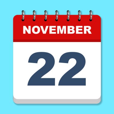Mavi arkaplanda Kasım takvimi simgesi