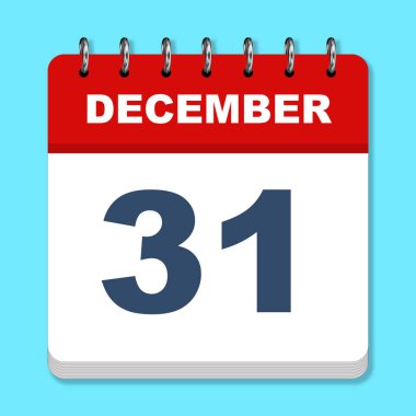 Mavi arkaplanda Aralık takvim simgesi