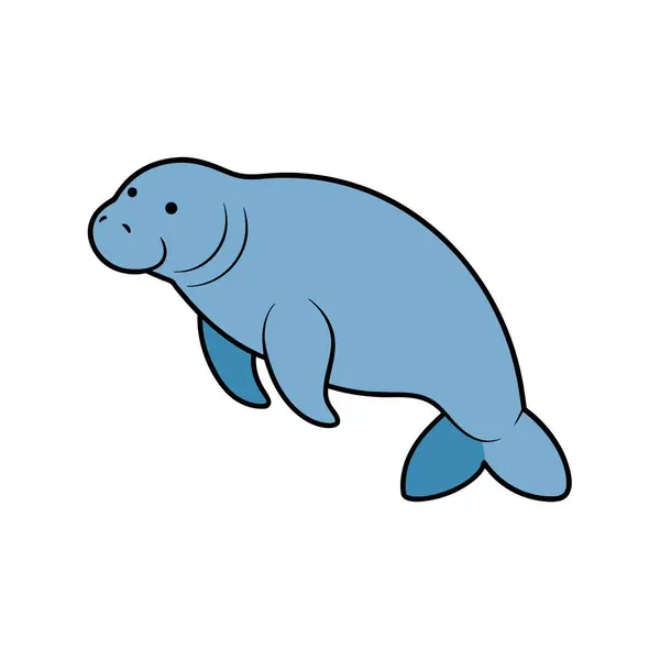 stock vector Antillean Manatee stands icon vector illustration