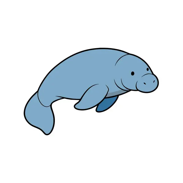 stock vector Antillean Manatee swims icon vector illustration