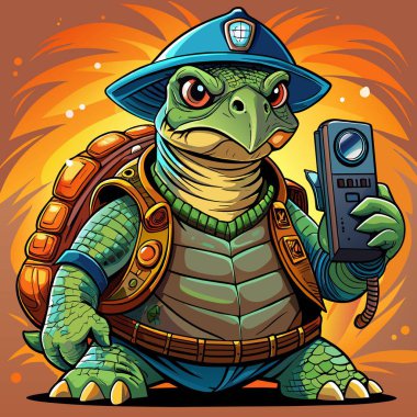 Angulate Tortoise turtle harsh looks police Phone vector clipart