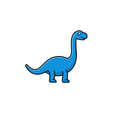 Argentinosaurus dinozoru ikon vektör illüstrasyonunu öğrenir. Yapay zeka görüntü oluşturdu. Clipart çizgi film deisgn simgesi