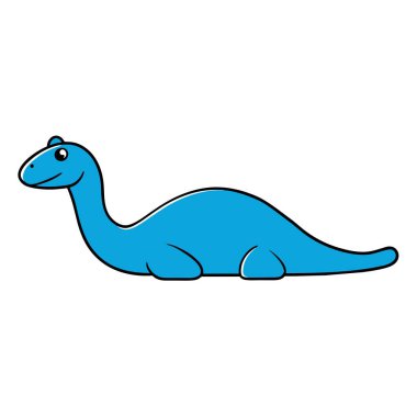 Argentinosaurus dinozoru ikon vektör çiziminde yatıyor. Yapay zeka görüntü oluşturdu. Clipart çizgi film deisgn simgesi