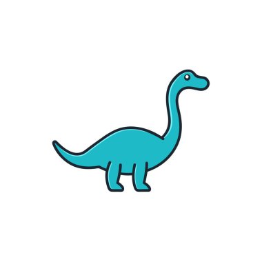 Argentinosaurus dinozoru ikon vektör illüstrasyonunu canlandırıyor. Yapay zeka görüntü oluşturdu. Clipart çizgi film deisgn simgesi