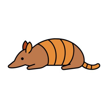 Armadillo ikon vektör illüstrasyonunda yatıyor. Yapay zeka görüntü oluşturdu. Clipart çizgi film deisgn simgesi