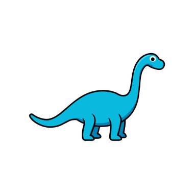 Argentinosaurus dinozoru ikon vektör çizimi okuyor. Yapay zeka görüntü oluşturdu. Clipart çizgi film deisgn simgesi