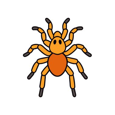 Arizona Sarışın Tarantula ikon vektör illüstrasyonunda oturuyor. Yapay zeka görüntü oluşturdu. Clipart çizgi film deisgn simgesi