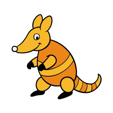 Armadillo ikon vektör illüstrasyonunu oynuyor. Yapay zeka görüntü oluşturdu. Clipart çizgi film deisgn simgesi