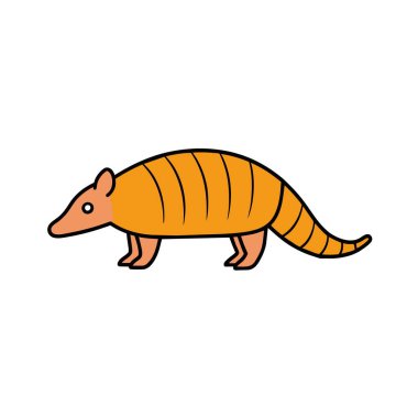 Armadillo Kertenkele dans eden ikon vektör çizimi. Yapay zeka görüntü oluşturdu. Clipart çizgi film deisgn simgesi