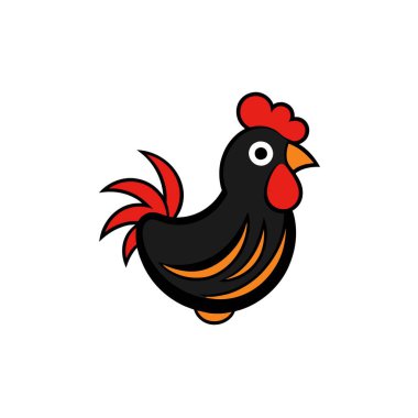 Ayam Cemani tavuğu ikon vektör illüstrasyonudur. Yapay zeka görüntü oluşturdu. Clipart çizgi film deisgn simgesi