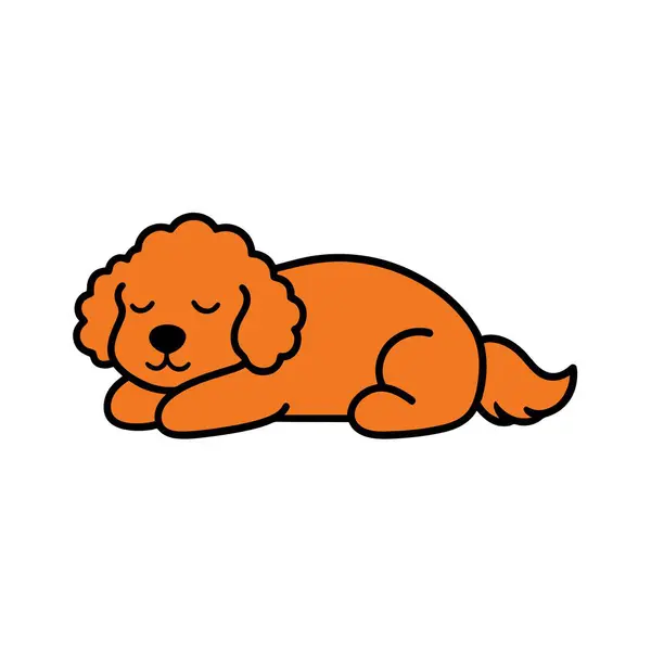 stock vector Australian Labradoodle dog sleeps icon vector illustration. AI generated image. Clipart cartoon deisgn icon