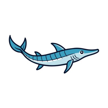 Atlantik mersin balığı ikon vektör illüstrasyonunda uçar. Yapay zeka görüntü oluşturdu. Clipart çizgi film deisgn simgesi