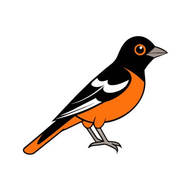 Baltimore Oriole kuşu ikon vektör illüstrasyonuna benziyor. Yapay zeka görüntü oluşturdu. Clipart çizgi film deisgn simgesi