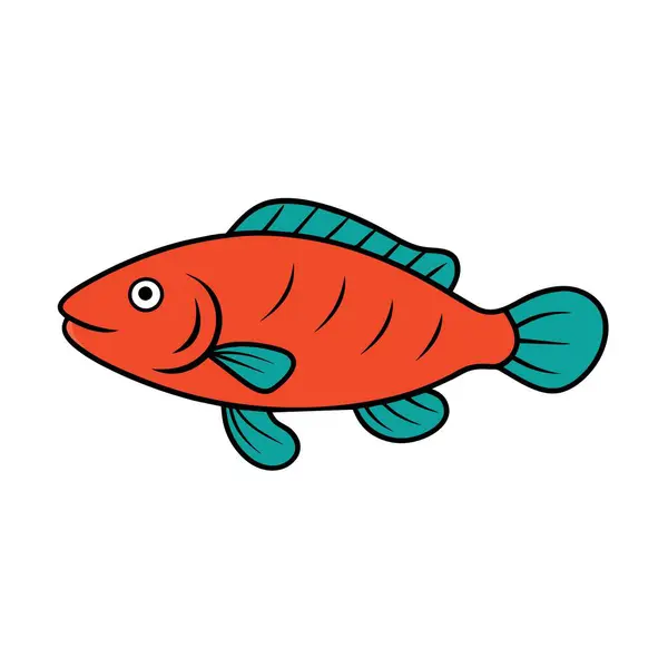 stock vector Ballan Wrasse fish swims icon vector illustration. AI generated image. Clipart cartoon deisgn icon