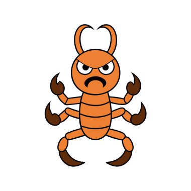 Bark Scorpion kızgın ikon vektör çizimi. Yapay zeka görüntü oluşturdu. Clipart çizgi film deisgn simgesi