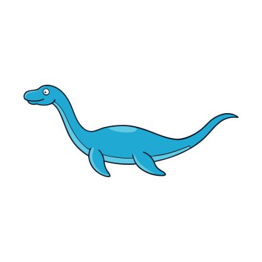 Barosaurus dinozoru ikon vektör illüstrasyonunda yüzüyor. Yapay zeka görüntü oluşturdu. Clipart çizgi film deisgn simgesi