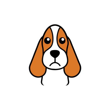 Bassetoodle köpeği ikon vektör illüstrasyonunda yalan söylüyor. Yapay zeka görüntü oluşturdu. Clipart çizgi film deisgn simgesi