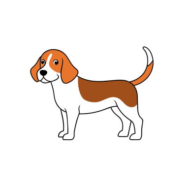 Beago Dog ikon vektör çizimi. Yapay zeka görüntü oluşturdu. Clipart çizgi film deisgn simgesi