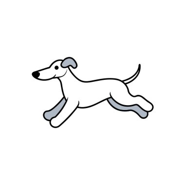 Bedlington Terrier köpeği ikon vektör illüstrasyonunu uçuruyor. Yapay zeka görüntü oluşturdu. Clipart çizgi film deisgn simgesi