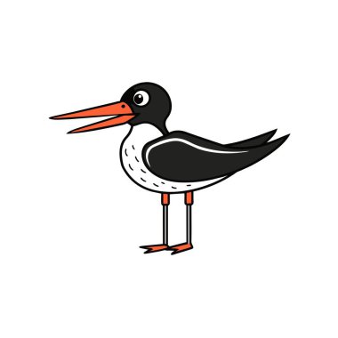 Black Skimmer balığı ikon vektör illüstrasyonunu okuyor. Yapay zeka görüntü oluşturdu. Clipart çizgi film deisgn simgesi