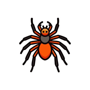 Kaliforniya Tarantula örümceği ikon vektör çizimine sahiptir. Yapay zeka görüntü oluşturdu. Clipart çizgi film deisgn simgesi