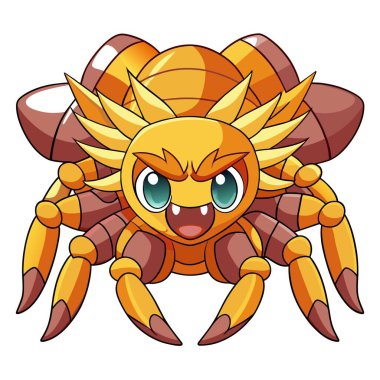 Arizona Sarışın Tarantula kızgın vektör Kawaii. Yapay zeka görüntü oluşturdu. Clipart çizgi film deisgn simgesi