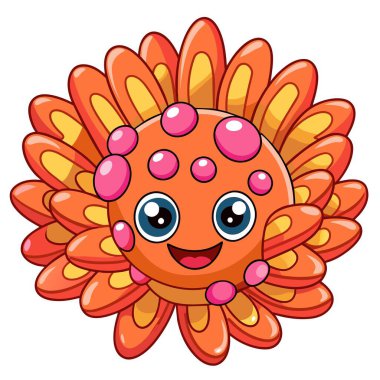 Ascidian mercanı vektör kawaii. Yapay zeka görüntü oluşturdu. Clipart çizgi film deisgn simgesi