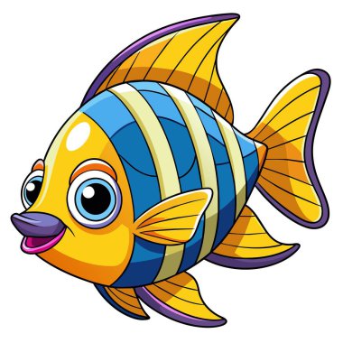 Atlantic Wolffish balığı vektör kawaii 'yi deviriyor. Yapay zeka görüntü oluşturdu. Clipart çizgi film deisgn simgesi