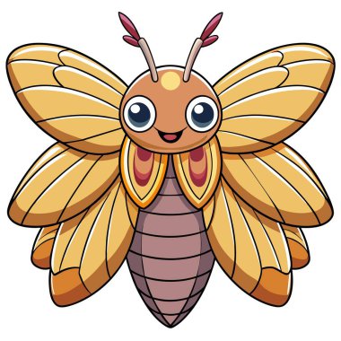 Bagworm güvesi Kawaii vektörünü çalıştırır. Yapay zeka görüntü oluşturdu. Clipart çizgi film deisgn simgesi