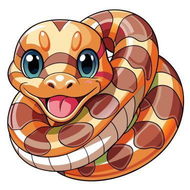 Top Python vektör kawaii 'yi uçuruyor. Yapay zeka görüntü oluşturdu. Clipart çizgi film deisgn simgesi