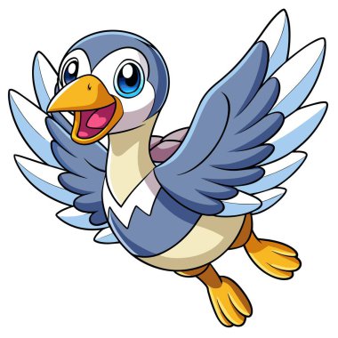 Barnacle Goose vektör kawaii 'den atlıyor. Yapay zeka görüntü oluşturdu. Clipart çizgi film deisgn simgesi