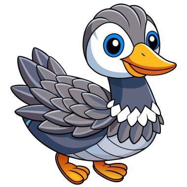 Barnacle Goose vektör kawaii oynuyor. Yapay zeka görüntü oluşturdu. Clipart çizgi film deisgn simgesi