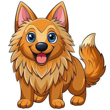 Belçika Tervuren köpeği gülümseme vektörü Kawaii. Yapay zeka görüntü oluşturdu. Clipart çizgi film deisgn simgesi