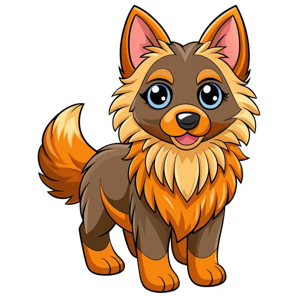 Belçika çoban köpeği vektör kawaii. Yapay zeka görüntü oluşturdu. Clipart çizgi film deisgn simgesi