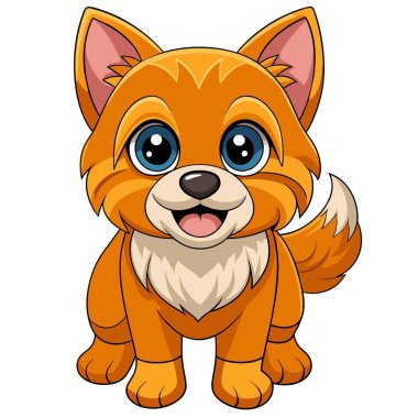 Sınır Teriyeri köpeği Kawaii vektörüne geçiyor. Yapay zeka görüntü oluşturdu. Clipart çizgi film deisgn simgesi