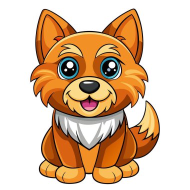 Sınır Köpeği vektör Kawaii 'ye benziyor. Yapay zeka görüntü oluşturdu. Clipart çizgi film deisgn simgesi