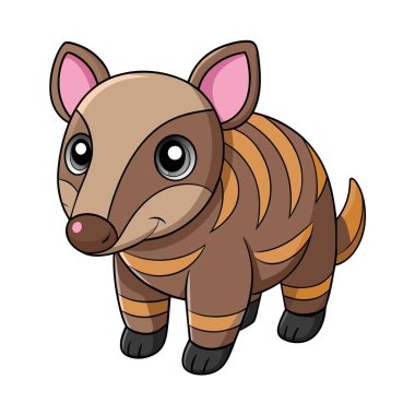 Brezilyalı Tapir, vektör Kawaii 'ye benziyor. Yapay zeka görüntü oluşturdu. Clipart çizgi film deisgn simgesi